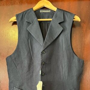 Men’s Dark Blue Button-Up Vest